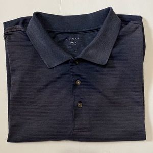 George men’s textured striped Navy Shadow polo 3 button closure shirt XXXL 🌞